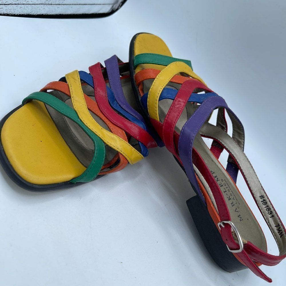 Vintage Mark+Lemp Strappy Leather Sandals 7.5